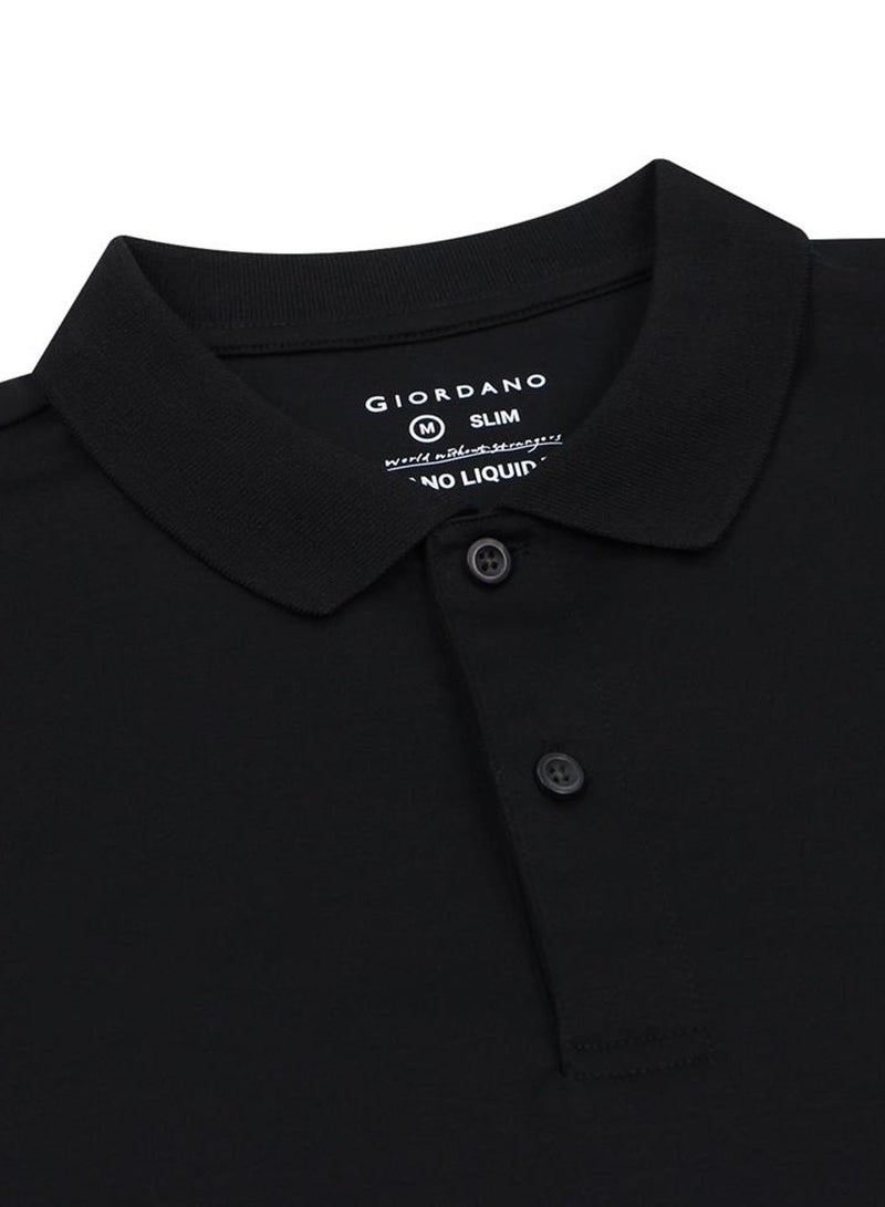 GIORDANO بولو قطن سائل اللمسة للرجال بتصميم نحيف - Image 3